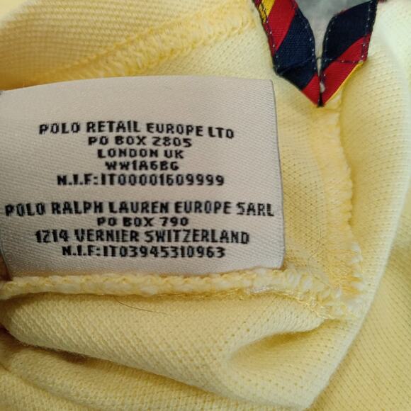 VTG RARE Ralph Lauren Rugby Big Kicker Short Sleeve Yellow Polo Shirt SZ Small - Picture 11 of 12
